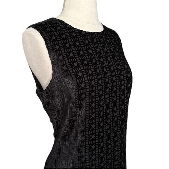 J. McLAUGHLIN Black Velvet Burnout Murphy Dress Office Siren Boardroom Size 10 - Picture 7 of 16